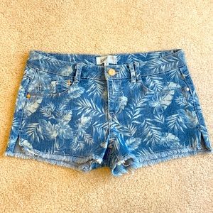 Jolt Jean Shorts, Light Blue with Pattern